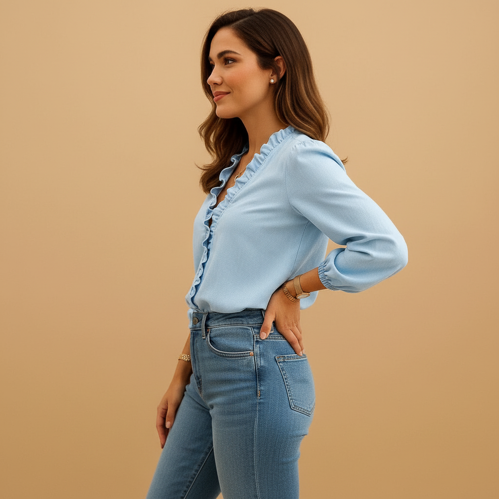 Myah - Elegante Dames Blouse met Verfijnde Ruches