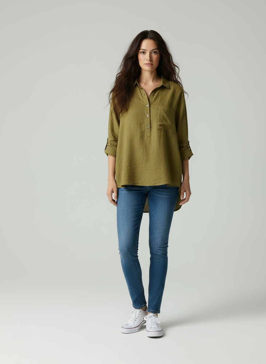 Michaele - Vrouwen Borstzak & Relaxte Pasvorm Tuniek Shirt