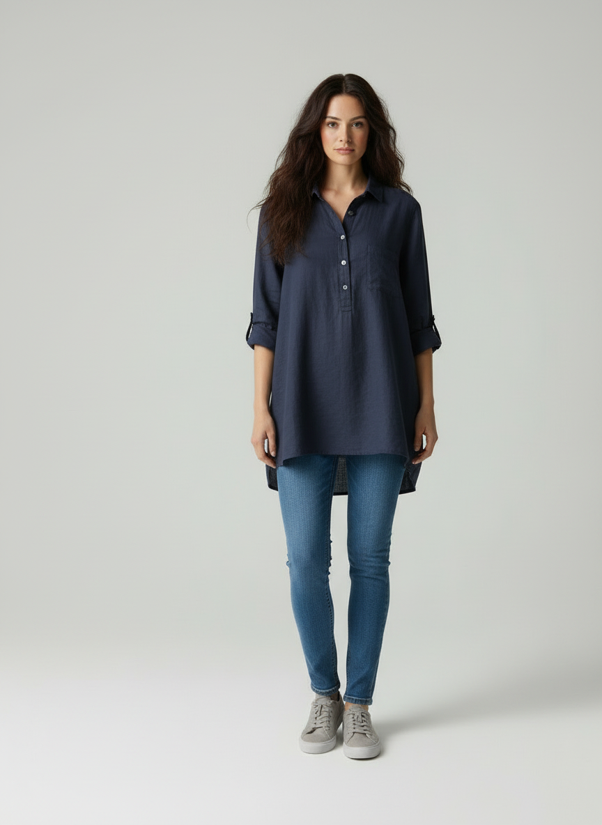 Michaele - Vrouwen Borstzak & Relaxte Pasvorm Tuniek Shirt