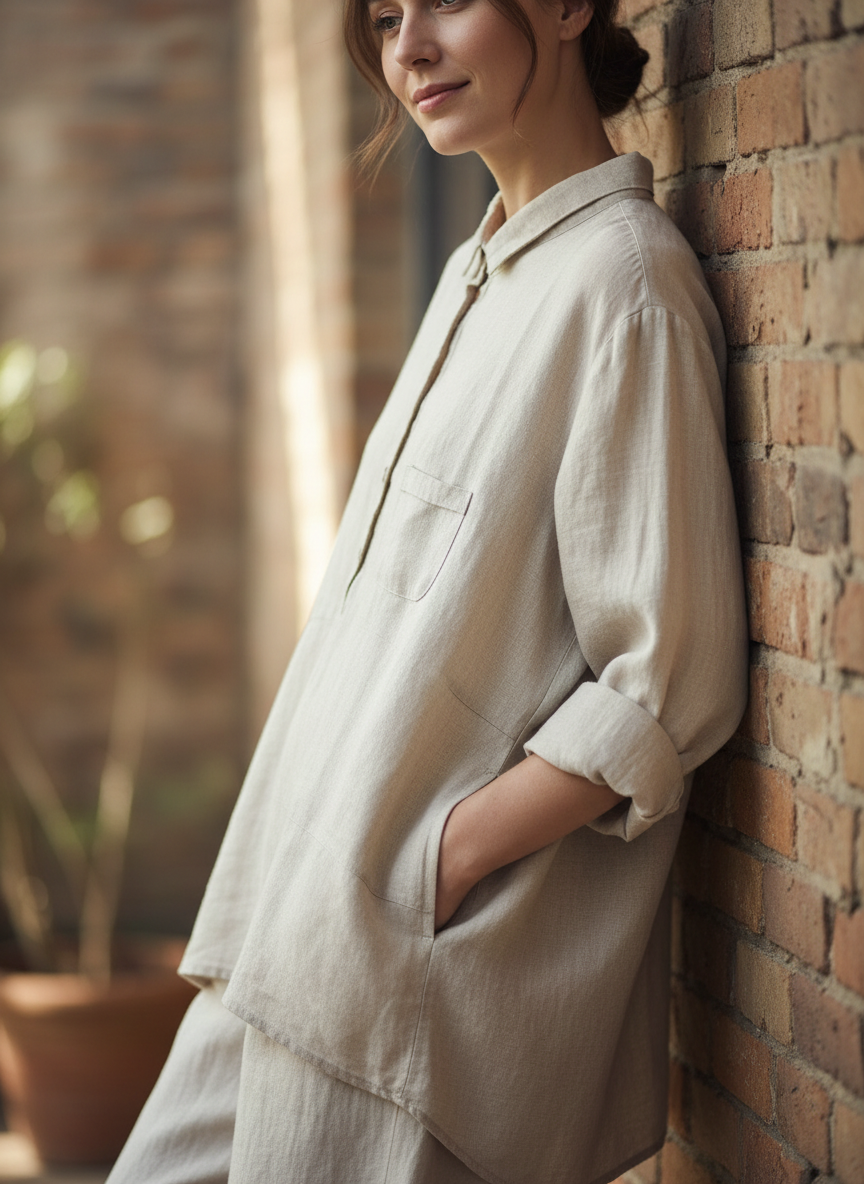 Michaele - Vrouwen Borstzak & Relaxte Pasvorm Tuniek Shirt