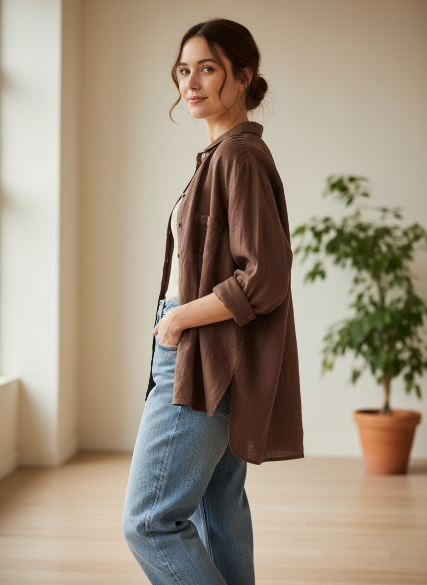Michaele - Vrouwen Borstzak & Relaxte Pasvorm Tuniek Shirt