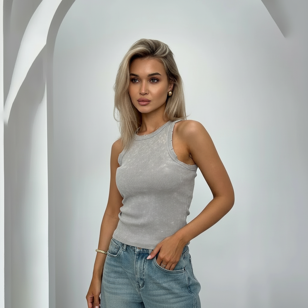Valentine - Dames Verweerde Afwerking Tanktop