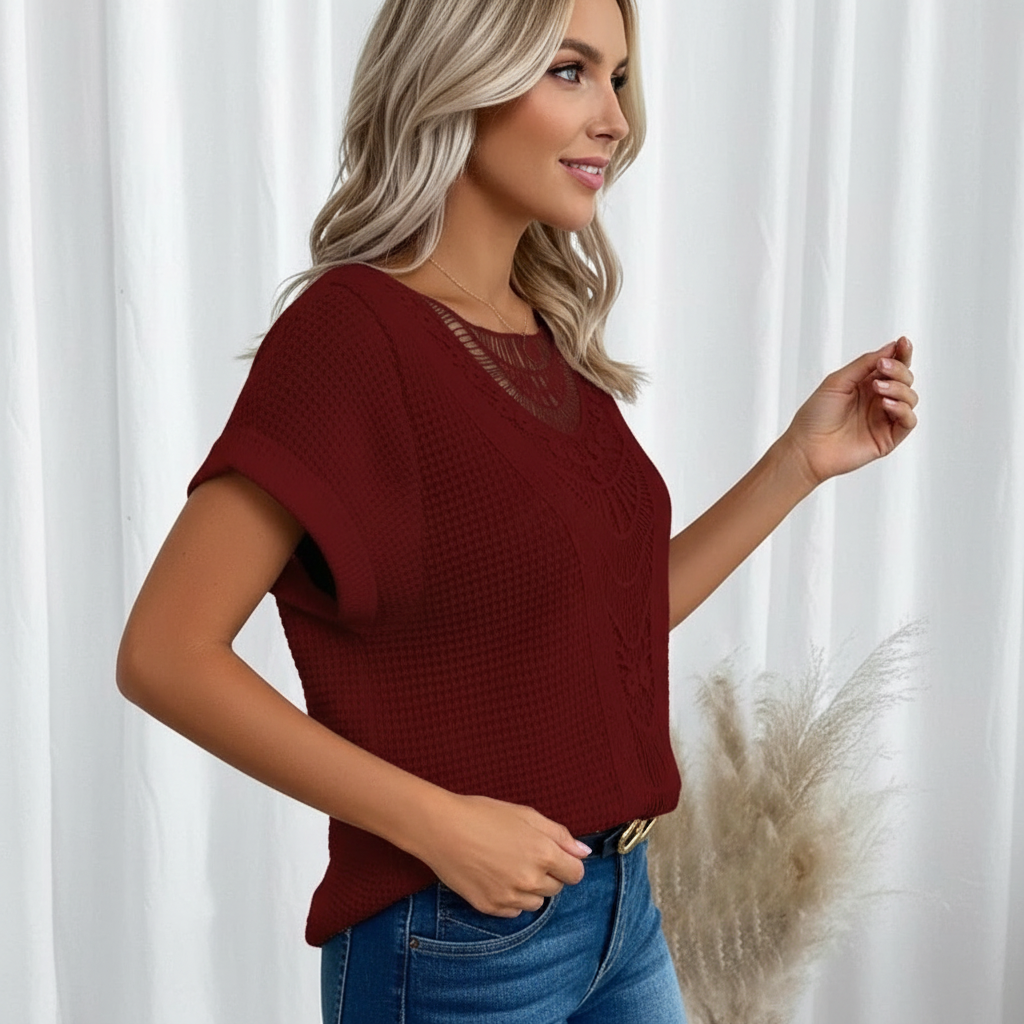 Neely - Dames Blouse met Intricate Haakdetails