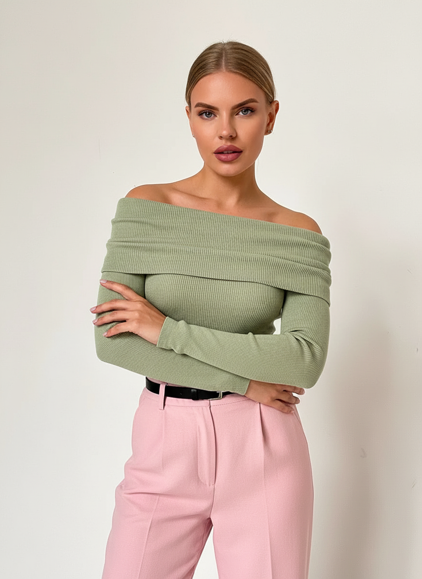 Reena - Dames Off-shoulder Draped Top