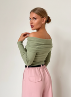 Reena - Dames Off-shoulder Draped Top