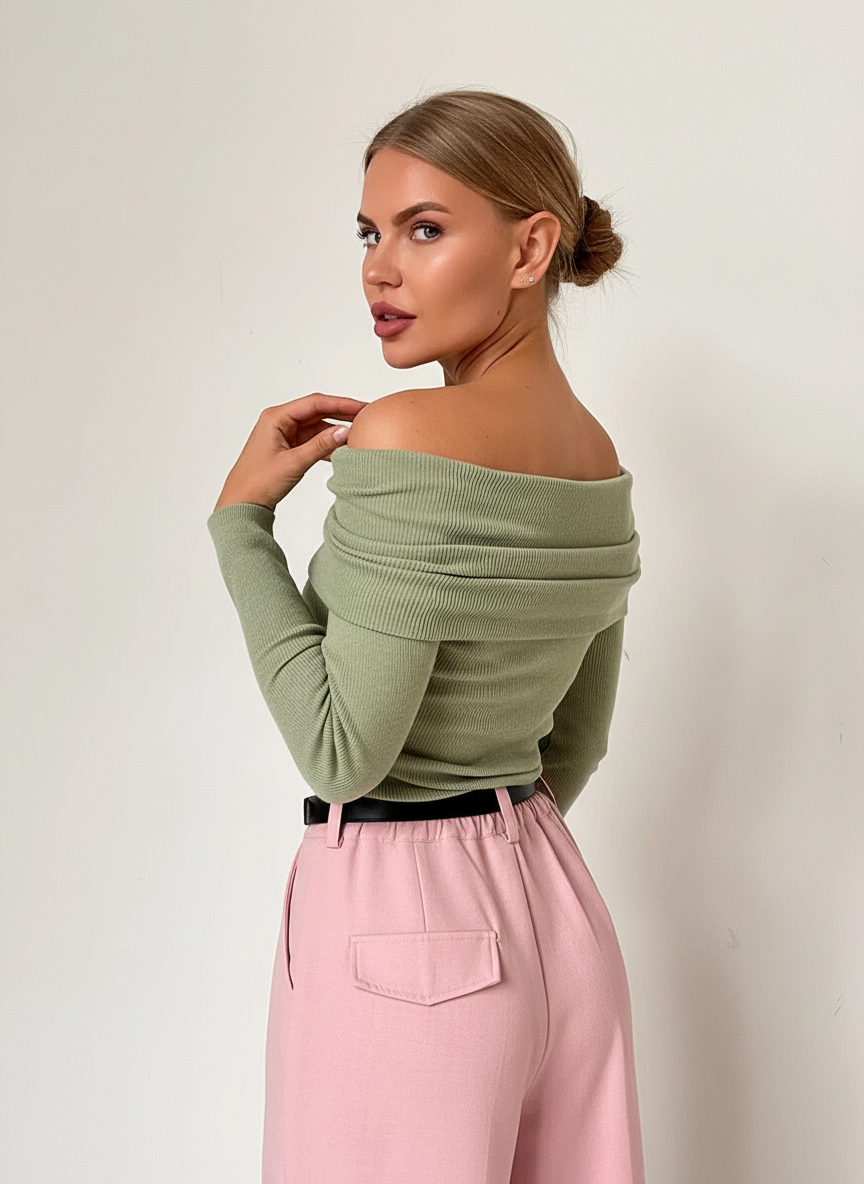Reena - Dames Off-shoulder Draped Top