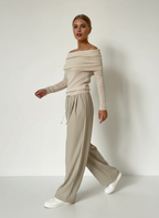Reena - Dames Off-shoulder Draped Top