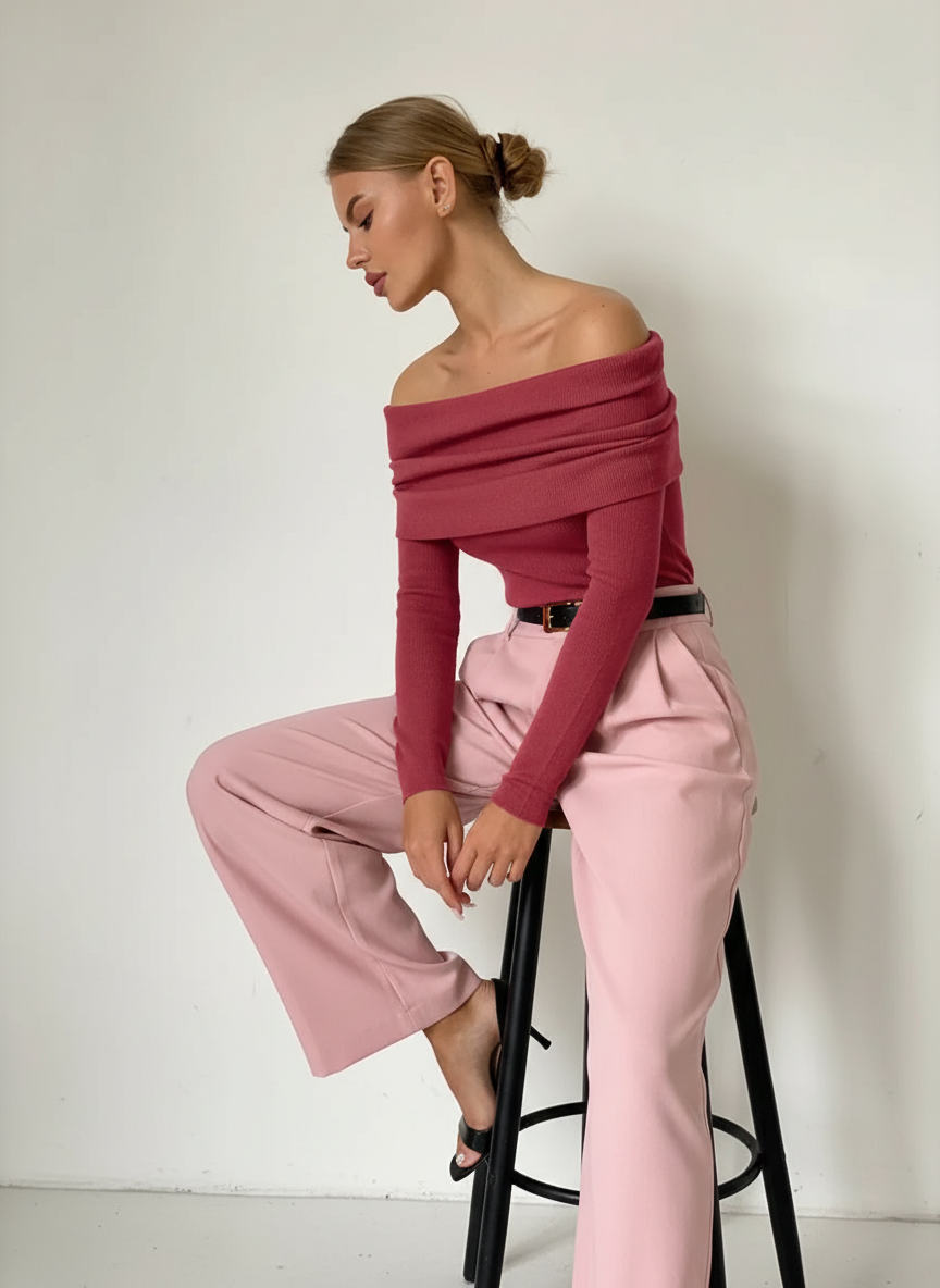 Reena - Dames Off-shoulder Draped Top