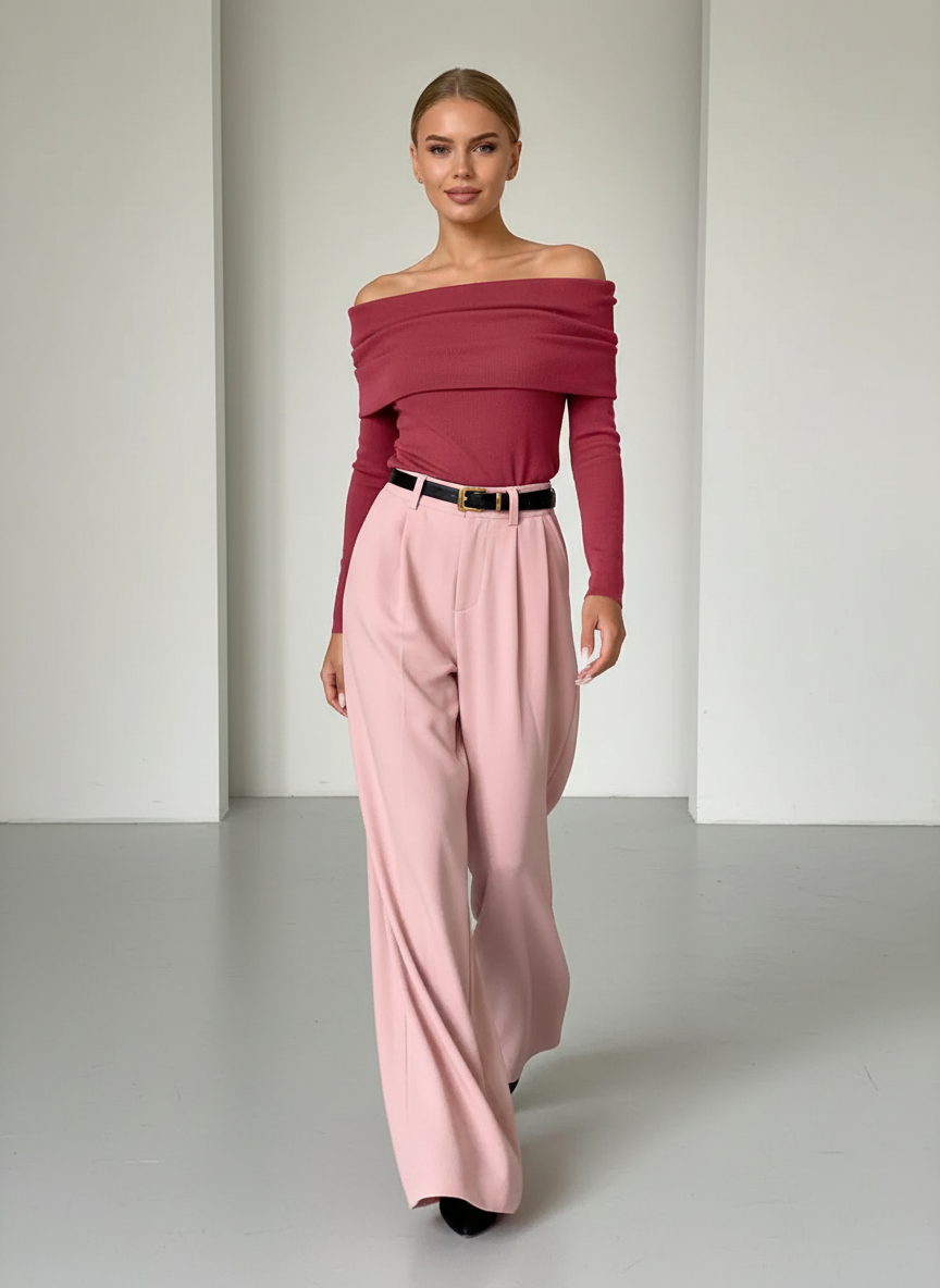 Reena - Dames Off-shoulder Draped Top