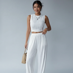 Aspyn - Dames Croptop met Verticaal Ribbelpatroon
