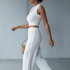 Aspyn - Dames Croptop met Verticaal Ribbelpatroon