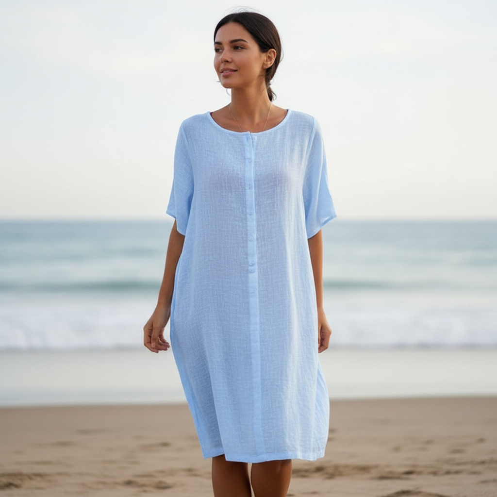 Dale - Dames Relaxte Pasvorm met Strikdetail Tuniekshirt