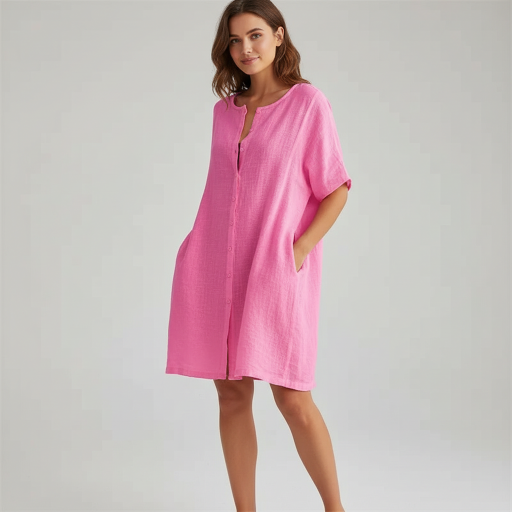 Dale - Dames Relaxte Pasvorm met Strikdetail Tuniekshirt