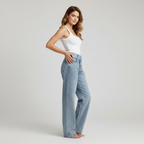 Alvera - Dames Jeans met Crossover Tailleband