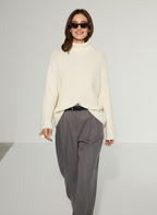 Ryleigh - Modieuze Vrouwen Open Rug & Colhals Trui