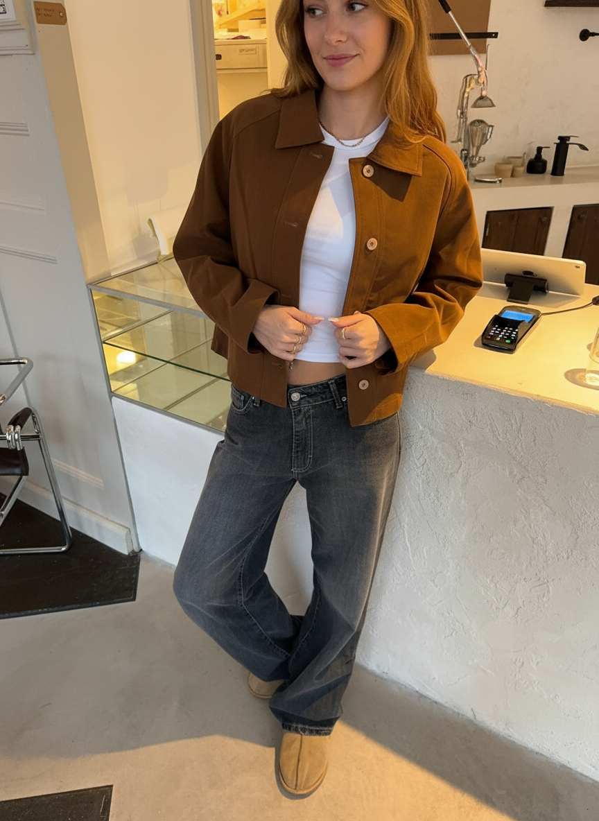 Mickie - Jonge Vrouwen Cropped Suède-look Jas