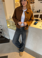 Mickie - Jonge Vrouwen Cropped Suède-look Jas