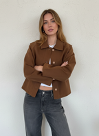 Mickie - Jonge Vrouwen Cropped Suède-look Jas