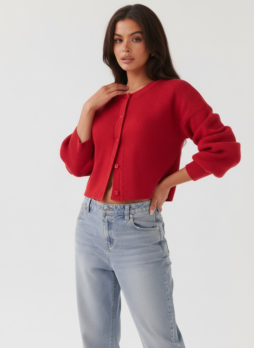 Taleah - Vrouwen Puffed sleeves Cardigan