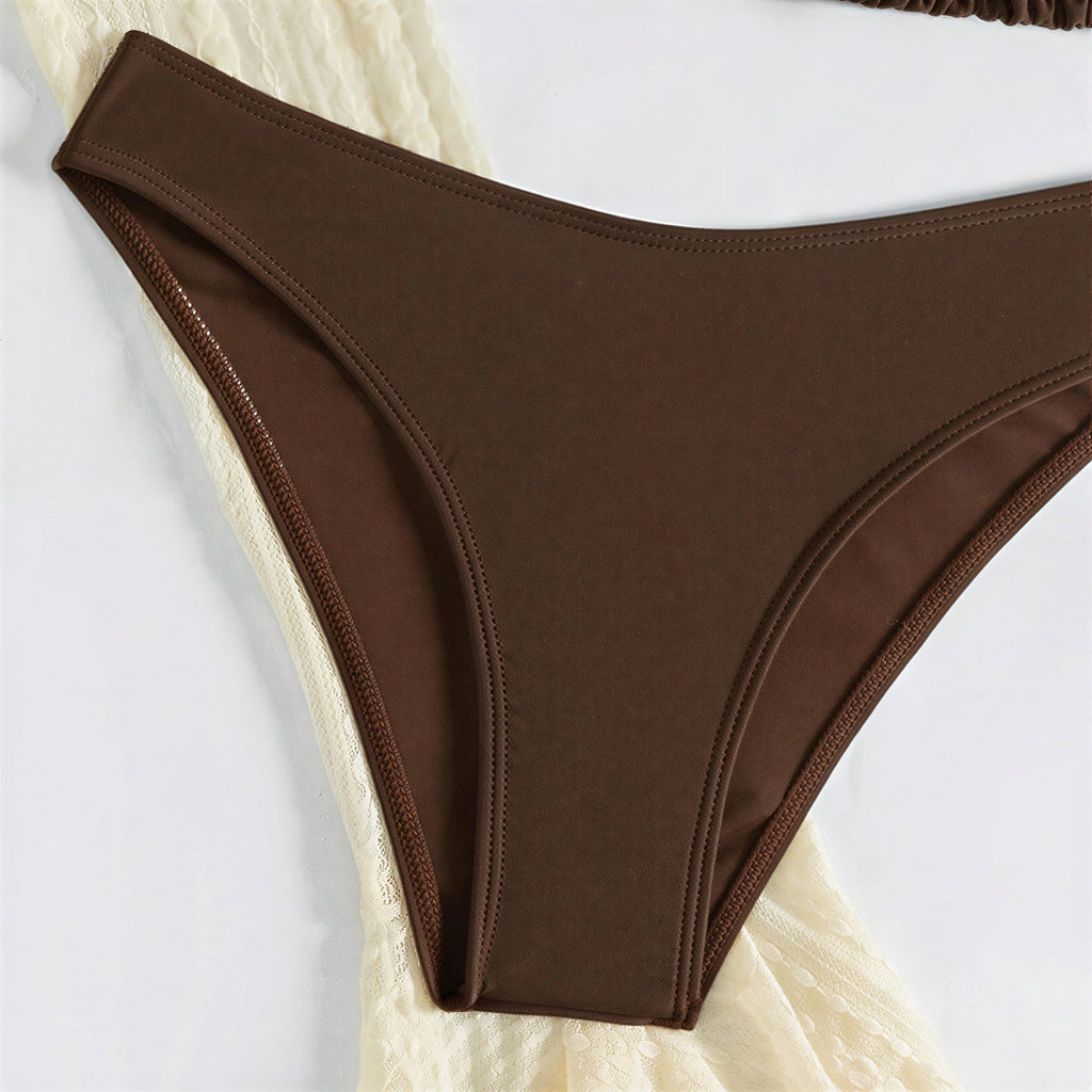 Esther - Dames Zwemkleding Set met Ruches en Doorschijnende Klokmouwhoes