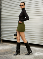 Deanna - Modieuze Dames Coltrui en Minirok Set met Hoge Taille