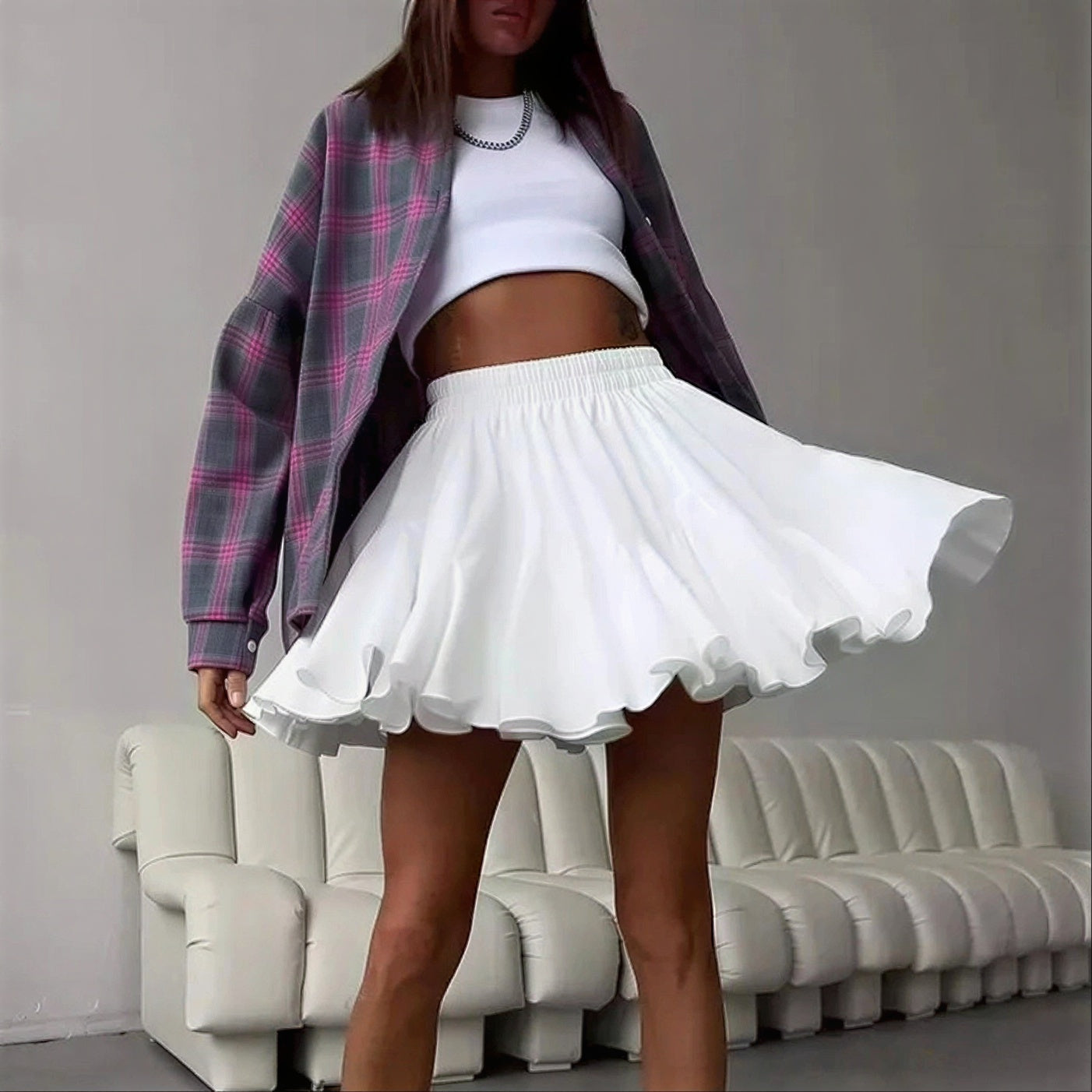 Sharyl - Young women Tiered ruffle hem Skirt