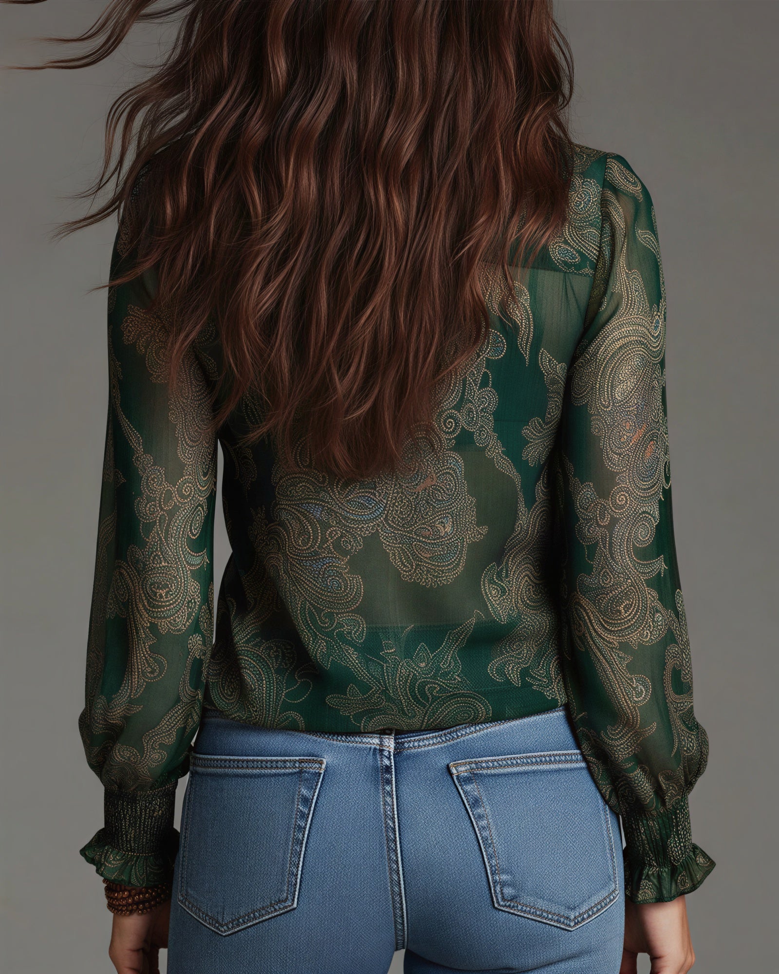 Kalia - Vrouwen doorzichtig materiaal met rits en plooien Blouse