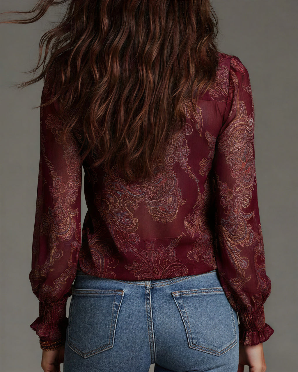 Kalia - Vrouwen doorzichtig materiaal met rits en plooien Blouse