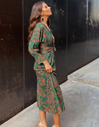 Kelly - Women Knotted Waist Detail Midi Dress