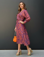 Kelly - Women Knotted Waist Detail Midi Dress