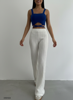 Kathy - Women Textured knit pattern Pants