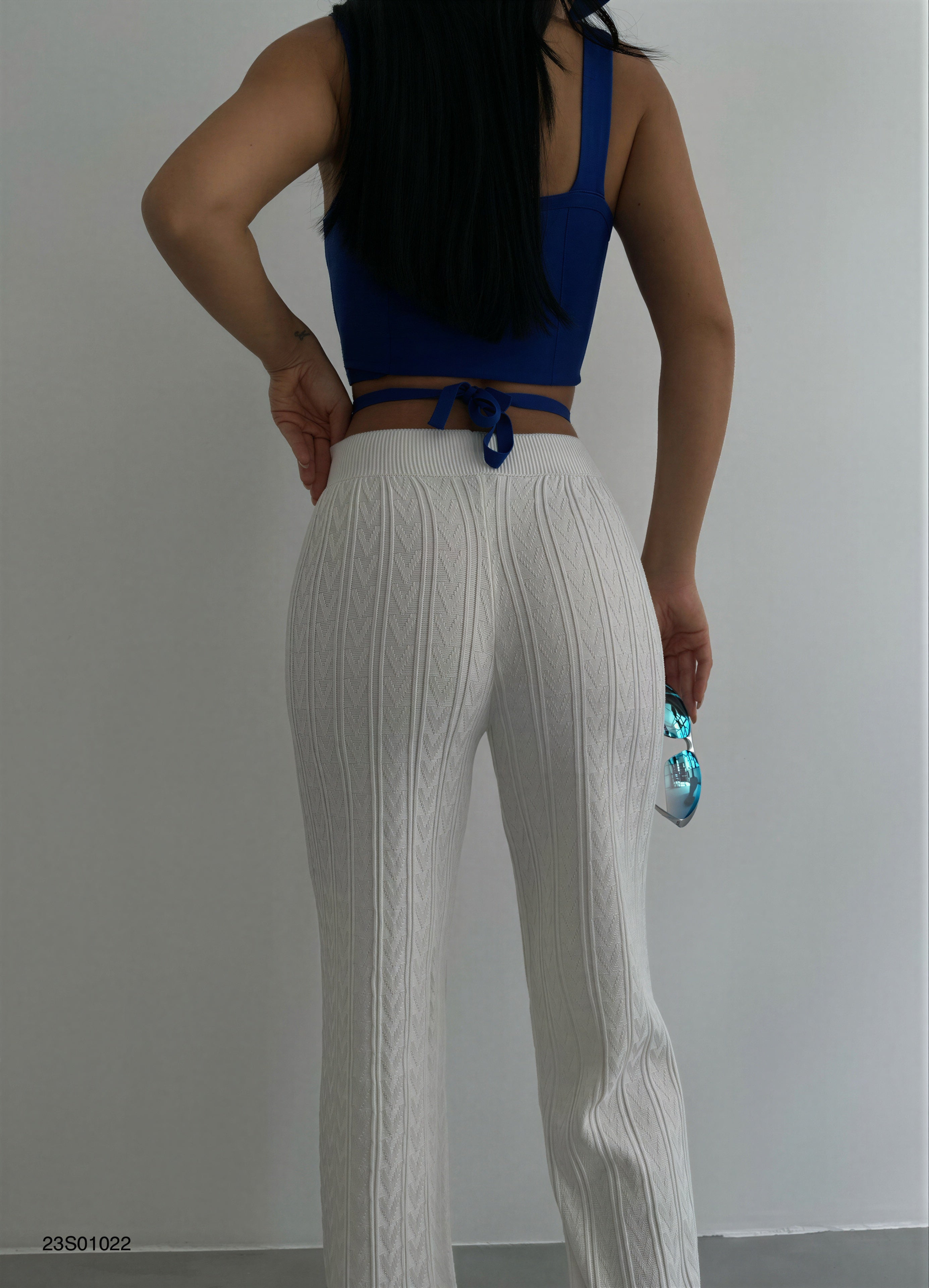 Kathy - Women Textured knit pattern Pants