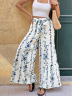 Ila - Vrouwen Tie‑front detail en franjezoom Broek