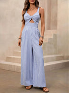 Sheena - Dames Cutout detail en gedraaide knoop halslijn Jumpsuit