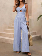 Sheena - Dames Cutout detail en gedraaide knoop halslijn Jumpsuit