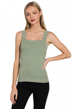 Darci - Vrouwen Smocked Textuur Tanktop