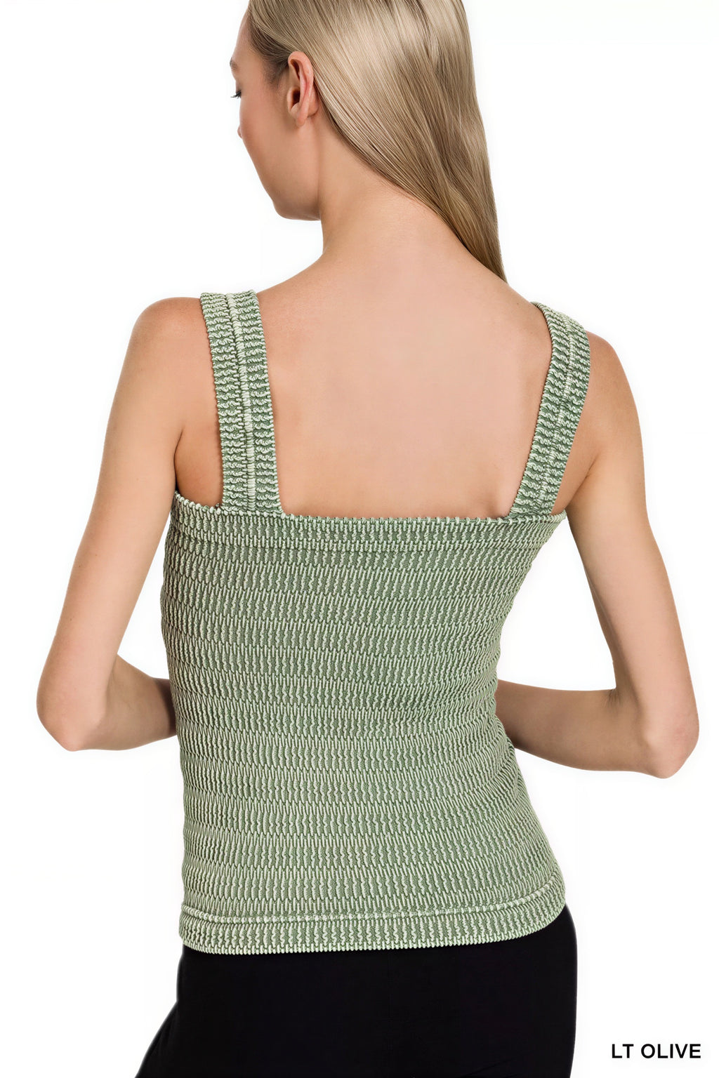 Darci - Vrouwen Smocked Textuur Tanktop