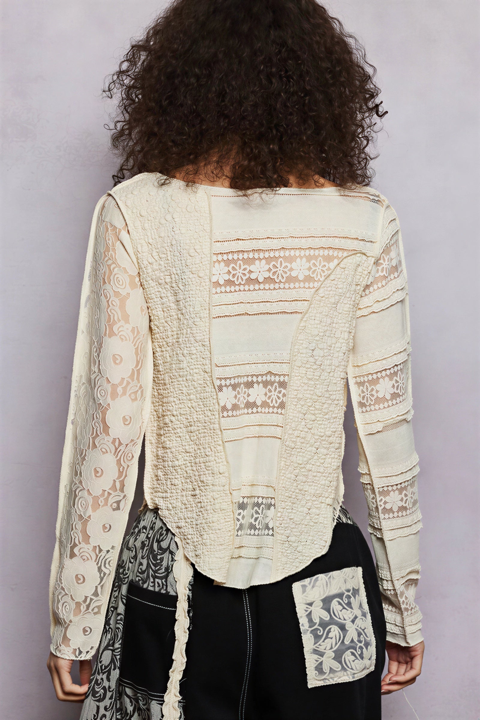 Siya - Young adults & women Patchwork lace & textured design Blouse