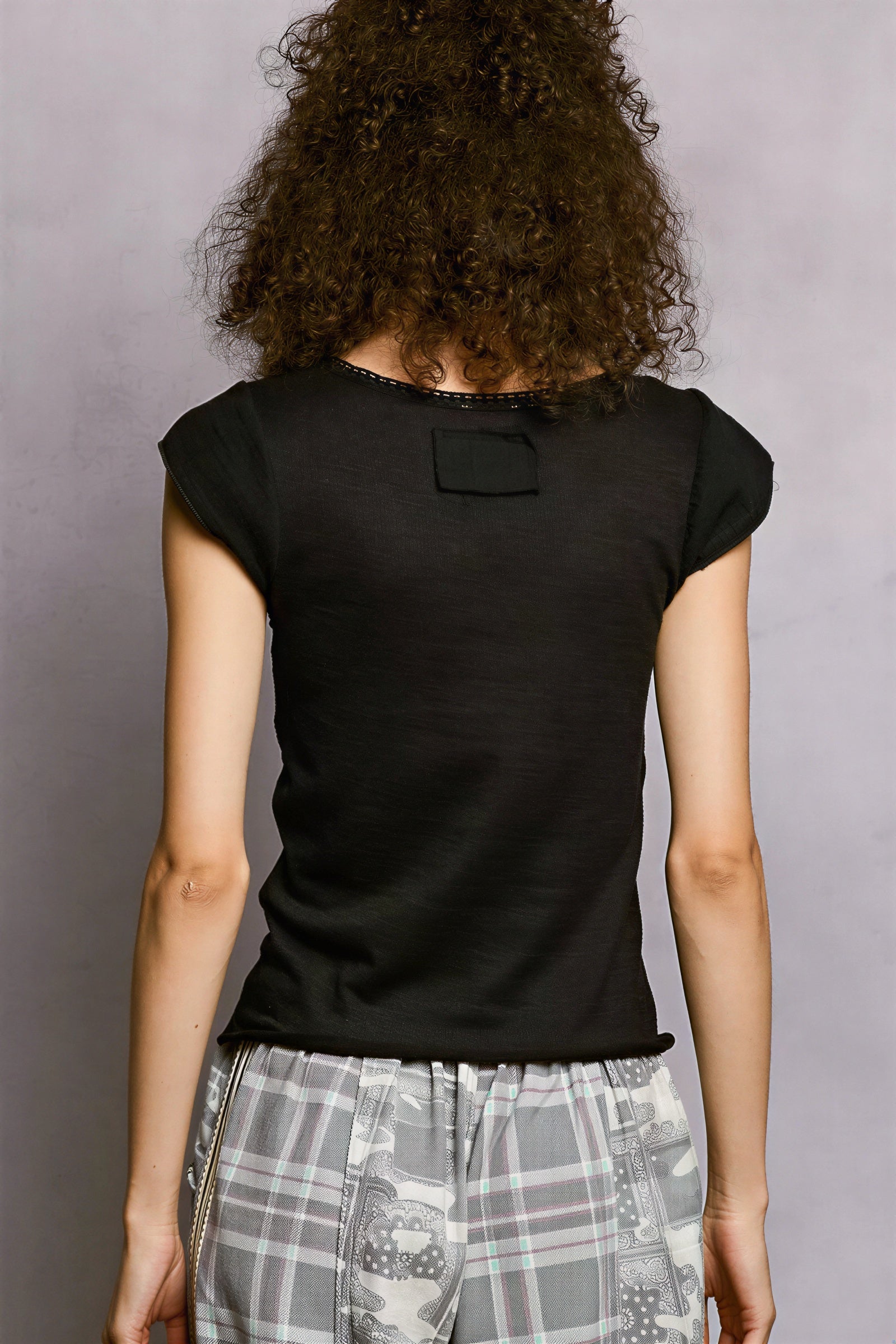 Georgiann - Women Lace trim and pintuck detail on bodice T-Shirt