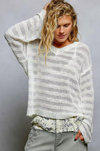Honesty - Young women textured knit Sweater