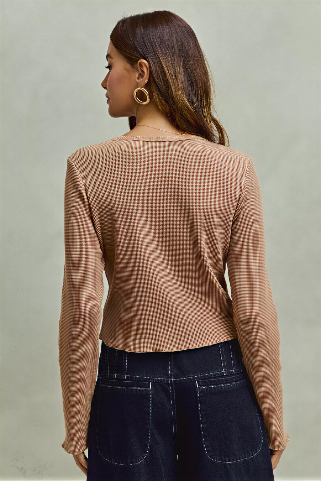 Jordana - Women Crocheted front panel with open-knit detailing Top