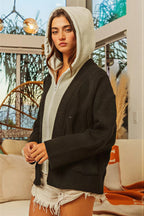 Monserrat - Dames Cable breisel met contrast kapuchon Cardigan