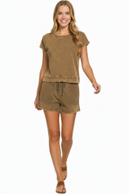 Kiarra - Women Mineral Wash Effect Two-piece Set