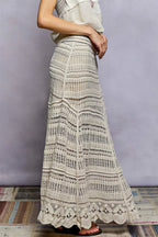 Laurene - Dames Gedetailleerde crochet Maxi Rok