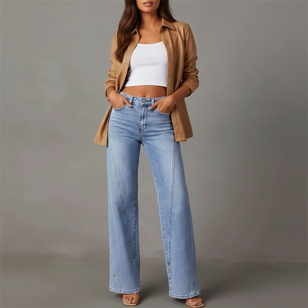 Jasleen - Vrouwen Paneled design Jeans