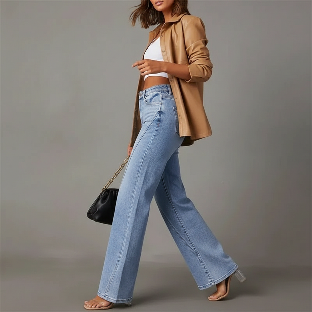 Jasleen - Vrouwen Paneled design Jeans