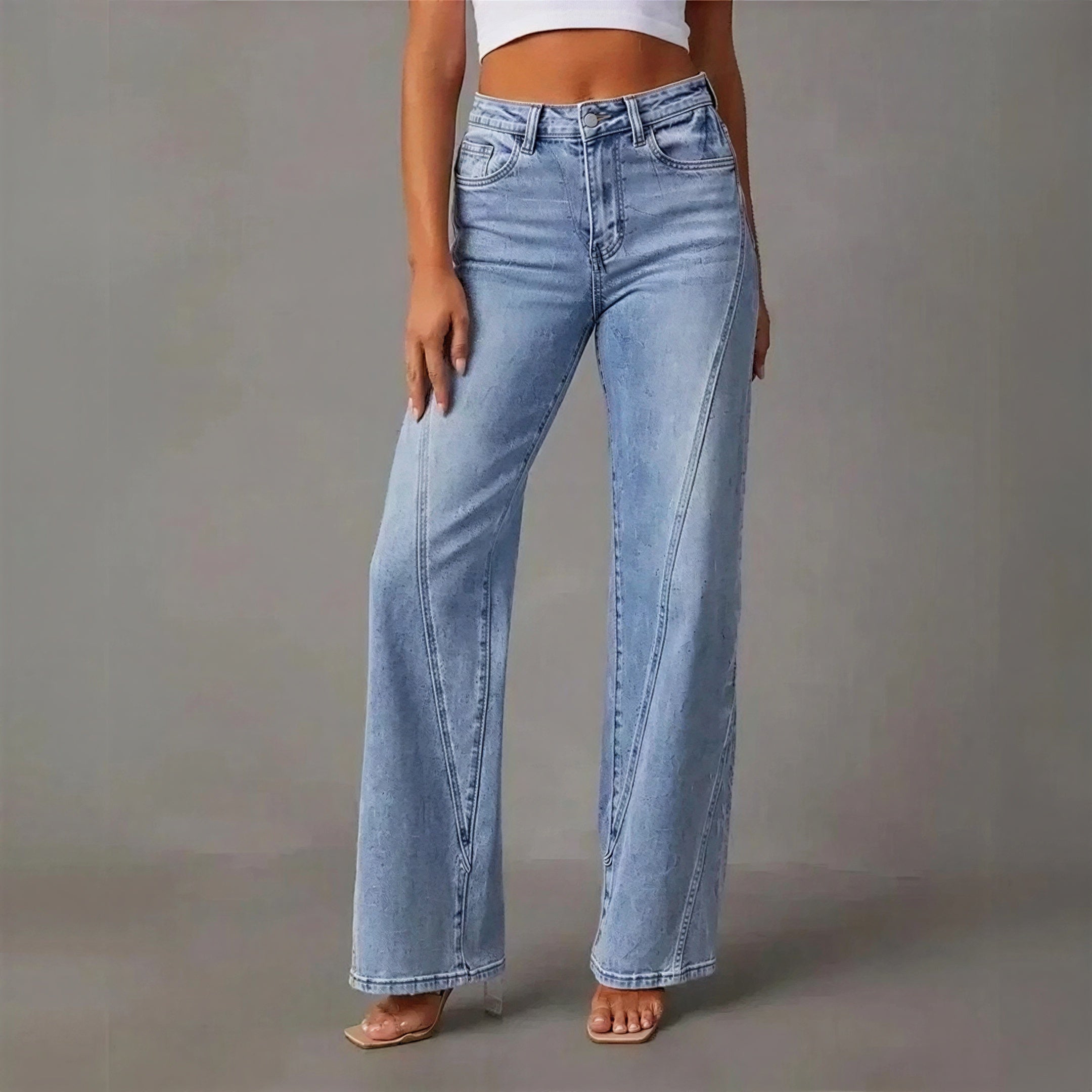 Jasleen - Vrouwen Paneled design Jeans