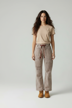 Meilani - Women Patchwork detailing and drawstring waist Trousers