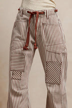 Meilani - Women Patchwork detailing and drawstring waist Trousers