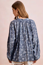 Jadelyn - Vrouwen All-over strikprint en striknekdetail Blouse